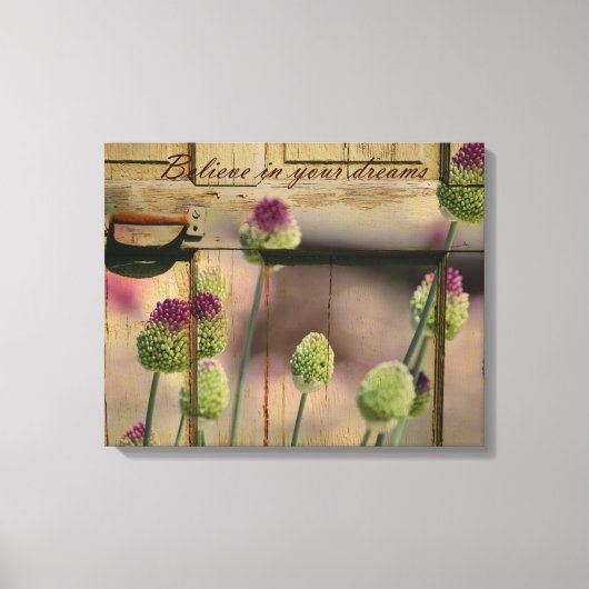 Geïnspireerde bloemenhouten deur canvas afdruk (Voorkant)