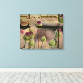 Geïnspireerde bloemenhouten deur canvas afdruk (Insitu (Houten vloer))