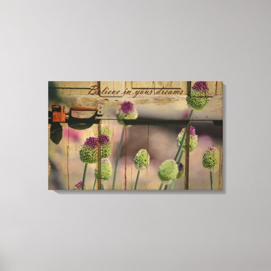 Geïnspireerde bloemenhouten deur canvas afdruk (Voorkant)