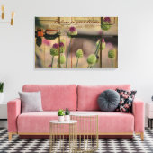 Geïnspireerde bloemenhouten deur canvas afdruk (Insitu (Woonkamer))