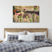 Geïnspireerde bloemenhouten deur canvas afdruk (Insitu (Slaapkamer))