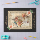 geïnspireerde bloemenvogelkooi decoupage tissuepapier (Craft)