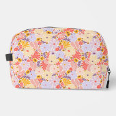  geïnspireerde bloemenzak in roze en Paarse Toilettasje (Voorkant)