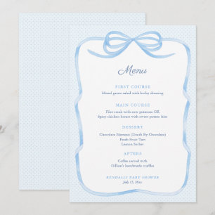 geïnspireerde Blue Bow Boy Baby shower Party Menu