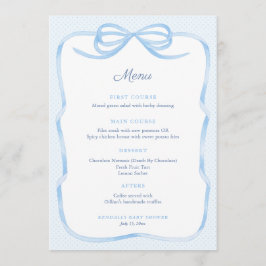  geïnspireerde Blue Bow Boy Baby shower Party Menu