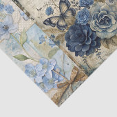  geïnspireerde Blue Floral Butterfly Scrapbook Tissuepapier (Detail)