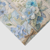  geïnspireerde Blue Floral Butterfly Scrapbook Tissuepapier (Detail)