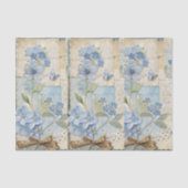  geïnspireerde Blue Floral Butterfly Scrapbook Tissuepapier (Voorkant)