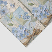  geïnspireerde Blue Floral Butterfly Scrapbook Tissuepapier (Detail)