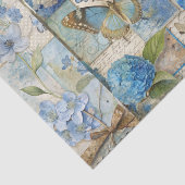  geïnspireerde Blue Floral Butterfly Scrapbook Tissuepapier (Detail)