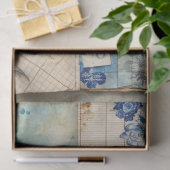  geïnspireerde Blue Floral Collage Decoupage Tissuepapier (Geschenk)