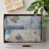  geïnspireerde Blue Floral Collage Decoupage Tissuepapier (Geschenk)