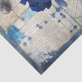  geïnspireerde Blue Floral Collage Decoupage Tissuepapier (Detail)