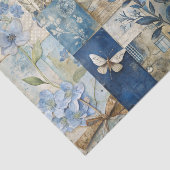  geïnspireerde Blue Floral Collage Scrapbook Tissuepapier (Detail)