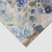 geïnspireerde Blue Floral Collage Scrapbook Tissuepapier (Detail)