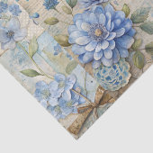  geïnspireerde Blue Floral Collage Scrapbook Tissuepapier (Detail)