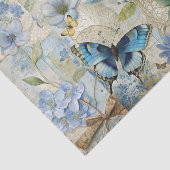  geïnspireerde Blue Floral Collage Scrapbook Tissuepapier (Detail)