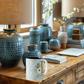 Geïnspireerde Boho Chic Floral Initiaal Mok voor I