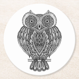 Geïnspireerde boomwortel met handtekening ronde kartonnen onderzetter