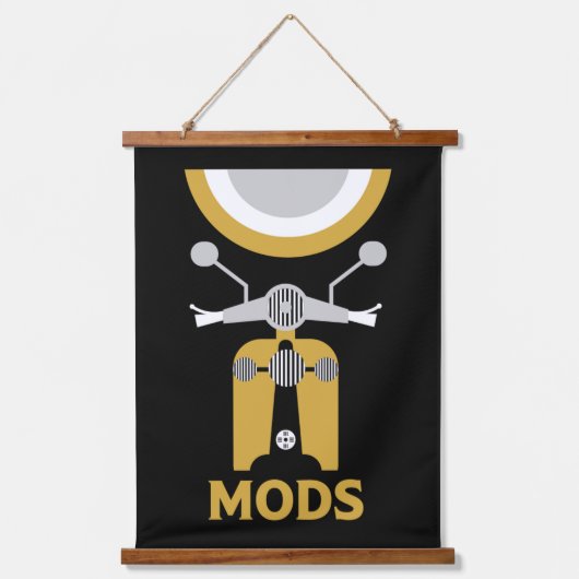  geïnspireerde Britse mods en rockers Hangend Wandkleed (Voorkant)