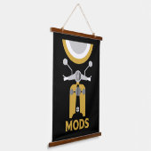 geïnspireerde Britse mods en rockers Hangend Wandkleed (Gebogen)