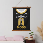  geïnspireerde Britse mods en rockers Hangend Wandkleed (Slaapkamer)