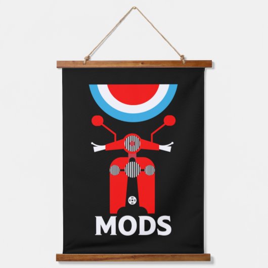  geïnspireerde Britse mods en rockers Hangend Wandkleed (Voorkant)
