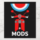 geïnspireerde Britse mods en rockers Wijn Etiket (Enkel label)