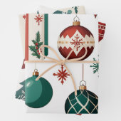 -geïnspireerde cadeauverpakking, nostalgische kers inpakpapier vel (In situ)