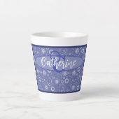  geïnspireerde elegante Blauwe Bloemen Latte Mok (Voorkant)