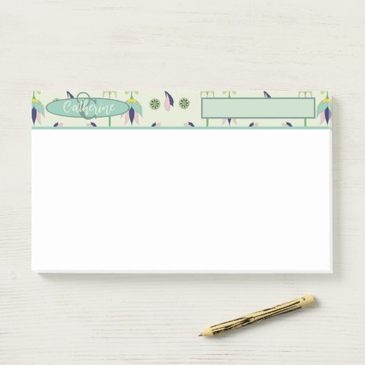  geïnspireerde elegante crème Bloemen Post-it® Notes (Op bureau)