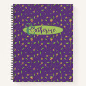 geïnspireerde elegante Paarse bloemen Notitieboek (Voorkant)