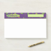  geïnspireerde elegante Paarse en groene bloemen Post-it® Notes (Op bureau)