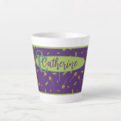  geïnspireerde elegante Paarse Floral Latte Mok (Voorkant)