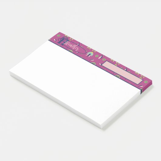 geïnspireerde elegante roze bloem post-it® notes (Schuin)