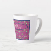  geïnspireerde elegante roze bloemenlatte Mok (Rechterhoek)