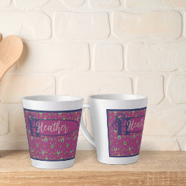  geïnspireerde elegante roze bloemenlatte Mok