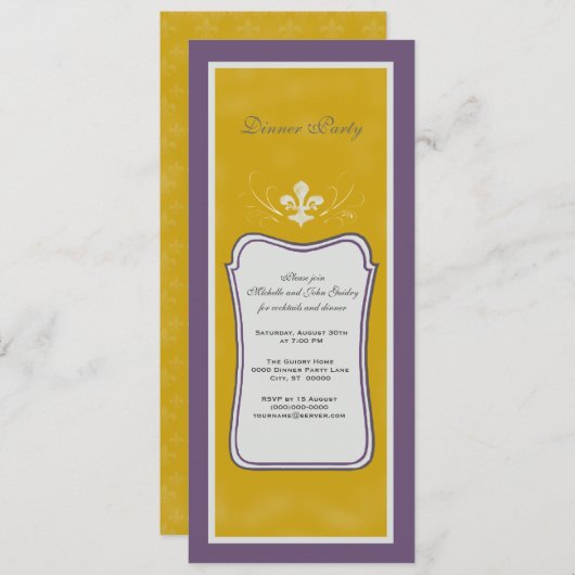  geïnspireerde Fleur de Lis-partij Kaart (Voorkant / Achterkant)