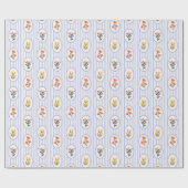  geïnspireerde Floral Striped Wrapping Paper Cadeaupapier (Vlak)