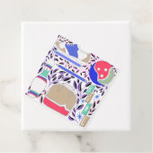 geïnspireerde Folk Art Bowling Pin en Bag Bedankjes Labels (In situ)