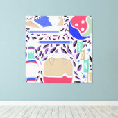 geïnspireerde Folk Art Bowling Pin en Bag Canvas Afdruk (Insitu (Houten vloer))