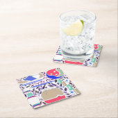 geïnspireerde Folk Art Bowling Pin en Bag Kartonnen Onderzetters (Insitu)