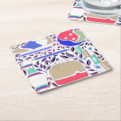 geïnspireerde Folk Art Bowling Pin en Bag Kartonnen Onderzetters (Schuin)