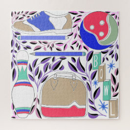  geïnspireerde Folk Art Bowling Pin en Bag Legpuzzel