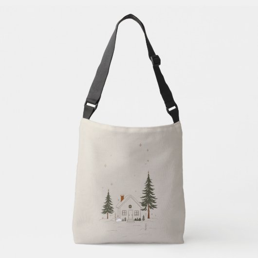 geïnspireerde Forest Cabin Cross-Body Bag. Crossbody Tas (Voorkant)
