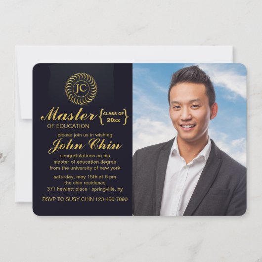 Geïnspireerde foto afstudeerfeest uitnodiging (Voorkant)