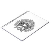 Geïnspireerde Franse hond in oorlogsbonnet Notitieboek (Linkerzijde)