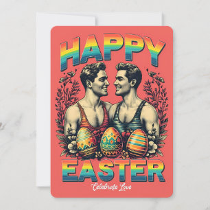 -geïnspireerde Gay Couple kunstwerk Paas Kaart