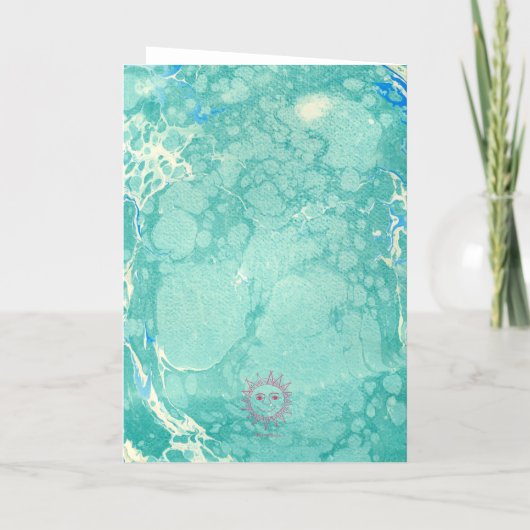 -geïnspireerde gemarmerd Wenskaart met Custom Folie Feestdagenkaart (Achterkant)