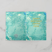 -geïnspireerde gemarmerd Wenskaart met Custom Folie Feestdagenkaart (Buiten Laag)